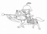 Jousting Knight Coloring Mike Color sketch template