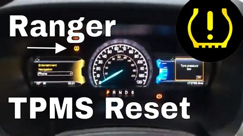 ford ranger tpms reset tyre pressure monitoring system warning light