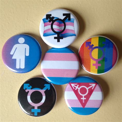 Transgender Pin Back Buttons 1 25 Set Of 6