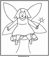 Fairy Colouring Toadstool sketch template