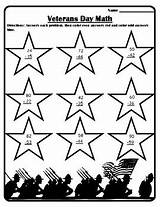 Veterans Color Number Subtraction Math Veteran Activities Followers sketch template
