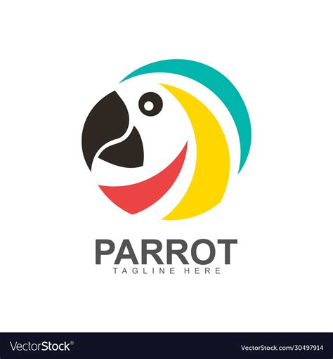 colorful parrot macaw logo symbol royalty  vector image