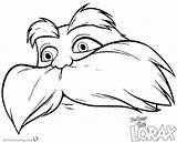 Lorax Mustache Face Coloring Printable Pages Kids sketch template