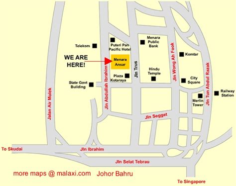 johor bahru map peta  malaysia