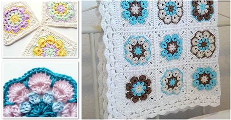 flower african blanket crochet square styles idea