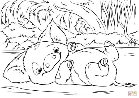 pua pet pig  moana coloring page  printable coloring pages