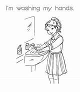 Flu Hands Washing Kids sketch template