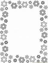 Borders Snowflake Frame Coloringhome Adults sketch template
