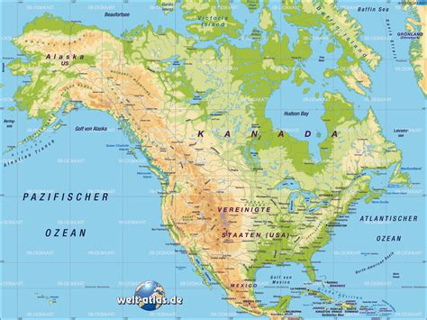 karte von nordamerika uebersichtskarte regionen der welt welt atlasde
