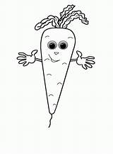 Carrot Coloring Pages Face Popular Vegetable Comments Coloringhome sketch template