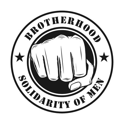brotherhood logo vintage style monochrome color  outline
