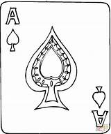 Ace Spades Coloring Pages Cards Color Printable Deck Supercoloring Online Print Categories Template sketch template