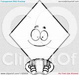 Pages Coloring Cards Card Playing Deck Diamond Mascot Holding Suit Clipart Outlined Vector Cartoon Template sketch template