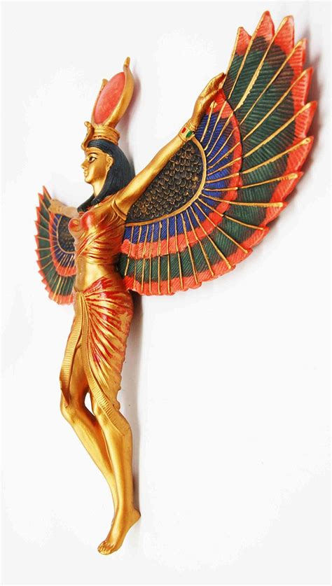 ancient egyptian goddess isis with open wings wall decor isis ra deity