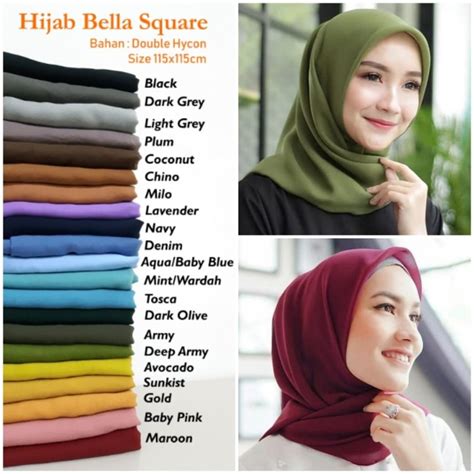 inspirasi warna jilbab bella square milo  red gummi bear