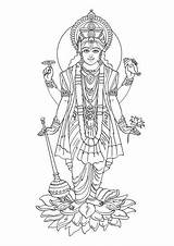 Vishnu Mythology Goddesses Hindou Bouddha Inde Designlooter Danieguto Krishna sketch template