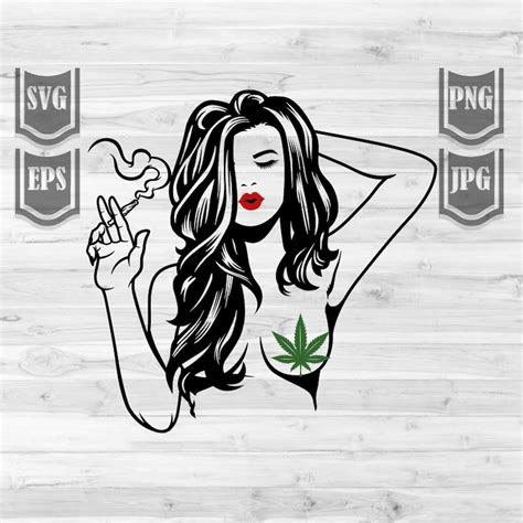 Sexy Girl Smoking Weed Svg File Girl Smoking Joint Svg Etsy