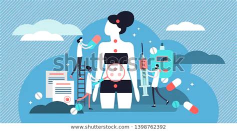 Find Endocrinology Vector Illustration Tiny Hormones Diseases Stock