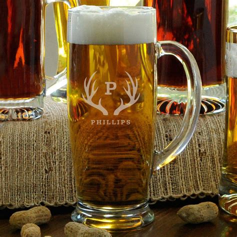 personalized beer mugs glass slim groomsmen 18 oz