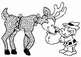 Elf Reindeer Coloring Pages Large Edupics sketch template