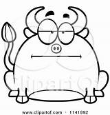Chubby Bull Bored Clipart Cartoon Thoman Cory Outlined Coloring Vector sketch template