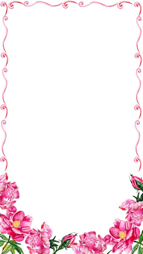 pink flower border clipart rectangle flower border transparent images   finder