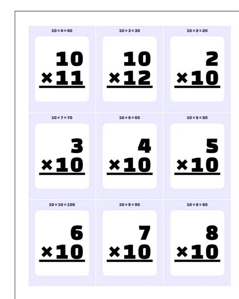 printable multiplication flash cards   printablemultiplicationcom