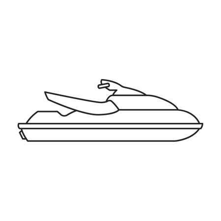 vector  jet ski vector outline icon id royalty