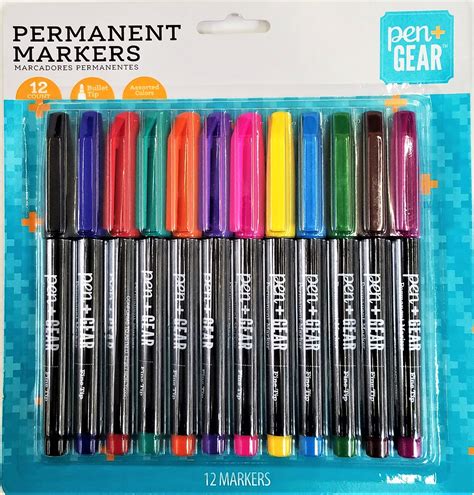 gear permanent marker fine tip assorted colors  count