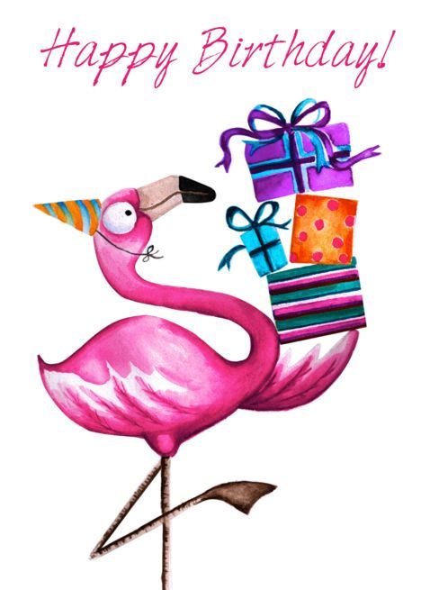 happy birthday flamingo  gifts crimson kisses range card ad
