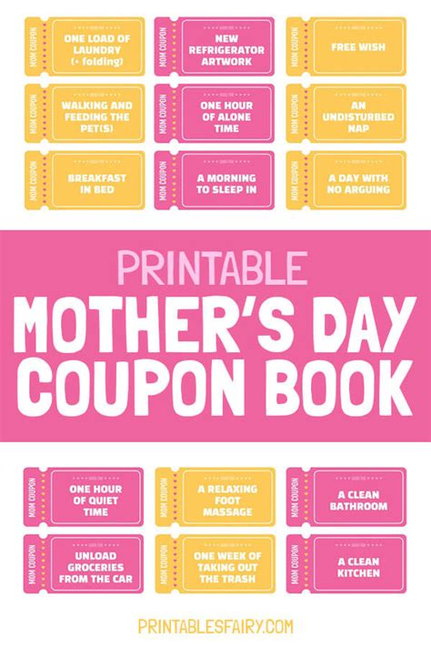 printable mothers day coupons  printables fairy