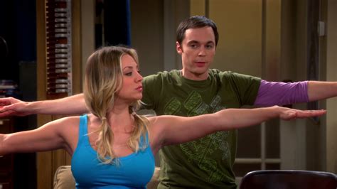 Image Penny And Sheldon Doing Warrior 2  The Big Bang Theory