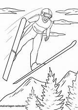 Skispringen Wintersport Malvorlage Ausmalbilder Malvorlagen sketch template