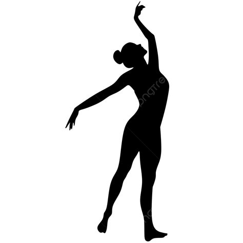 Gambar Pose Tarian Siluet Gadis Penari Balet Bayangan Hitam Pose Png