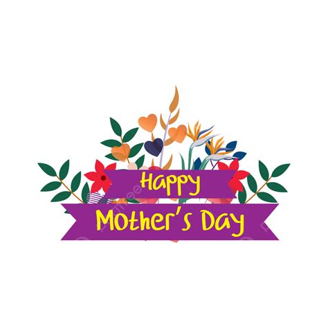 Happy Mother Day Vector Png Images Happy Mothers Day With Flower
