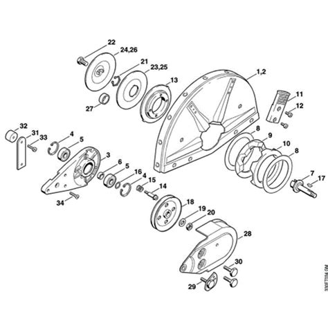 stihl ts  disc cutter ts parts diagram  support  guard