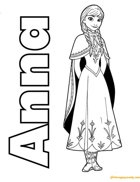 anna frozen coloring page  printable coloring pages