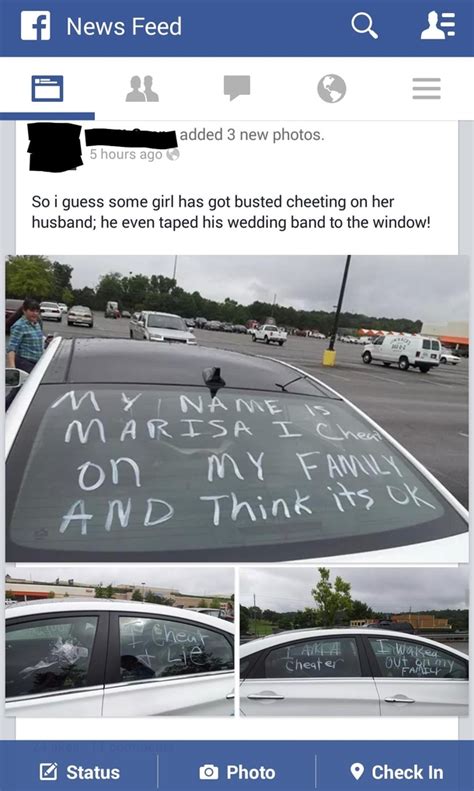 Upset Husband Tags Cheating Wifes Car Leaves Ring Taped To