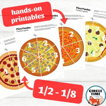 pizza fraction puzzle hands  fraction activity introducing fraction
