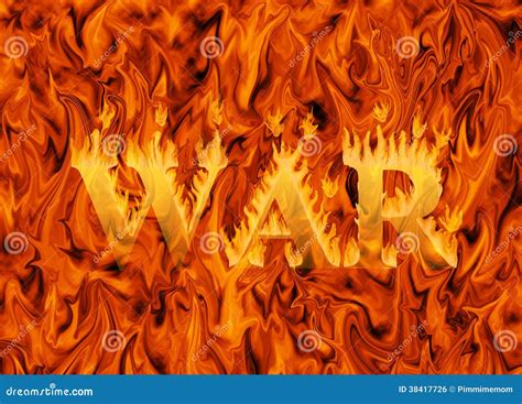word war engulfed  flames stock illustration illustration