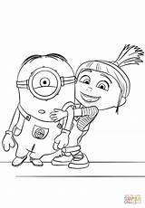 Coloring Minion Pages Agnes Gru sketch template