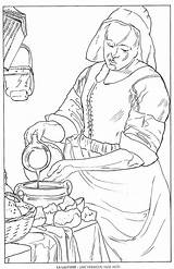 Colorare Disegni Vermeer Famous Laitiere Coloringpagesforadult Milkmaid Famosi Johannes Quadri Pittura sketch template