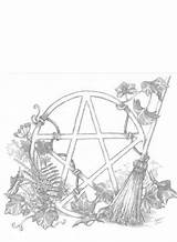 Coloring Witch Wiccan Besom Pages Book Rede Shadows Books Visit sketch template