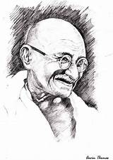 Gandhiji sketch template