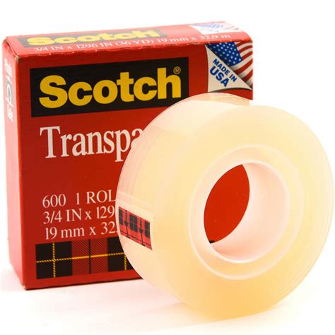 scotch transparent tape   yards small core pc paper tape