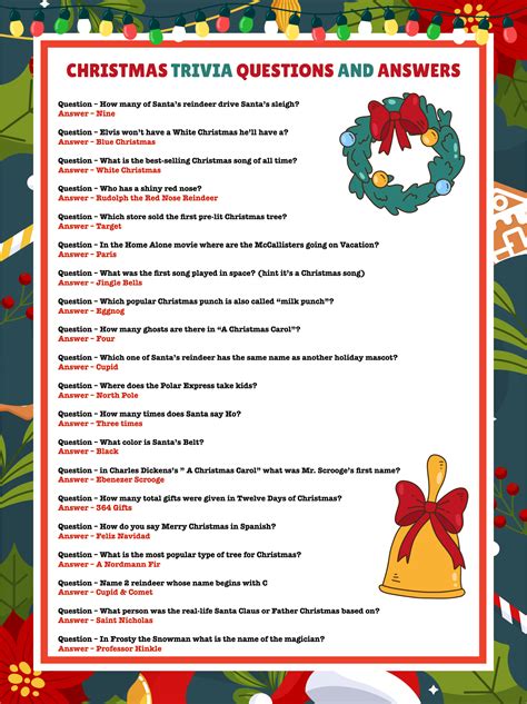 printable christmas trivia questions  kids