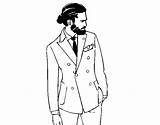 Suit Wearing Coloring Boy Modern Coloringcrew sketch template