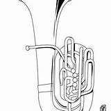 Tuba Castanets Kleurplaten Hellokids Muziekinstrumenten Kleurplaat sketch template