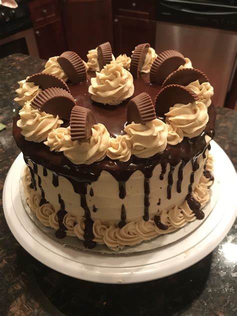 reeses cake chocolate cake  peanut butter buttercream