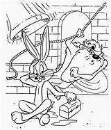 Looney Tunes Bugs Taz Toons Pernalonga Gangster Ausmalbild Paginas Tudodesenhos Boyama Coloringhome sketch template